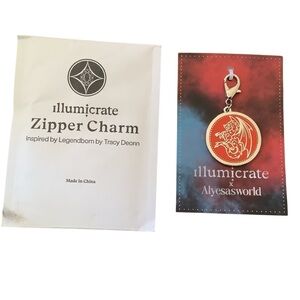 Illumicrate Legendborn Pendragon Zipper Charm Keyring Dragon Alyesasworld